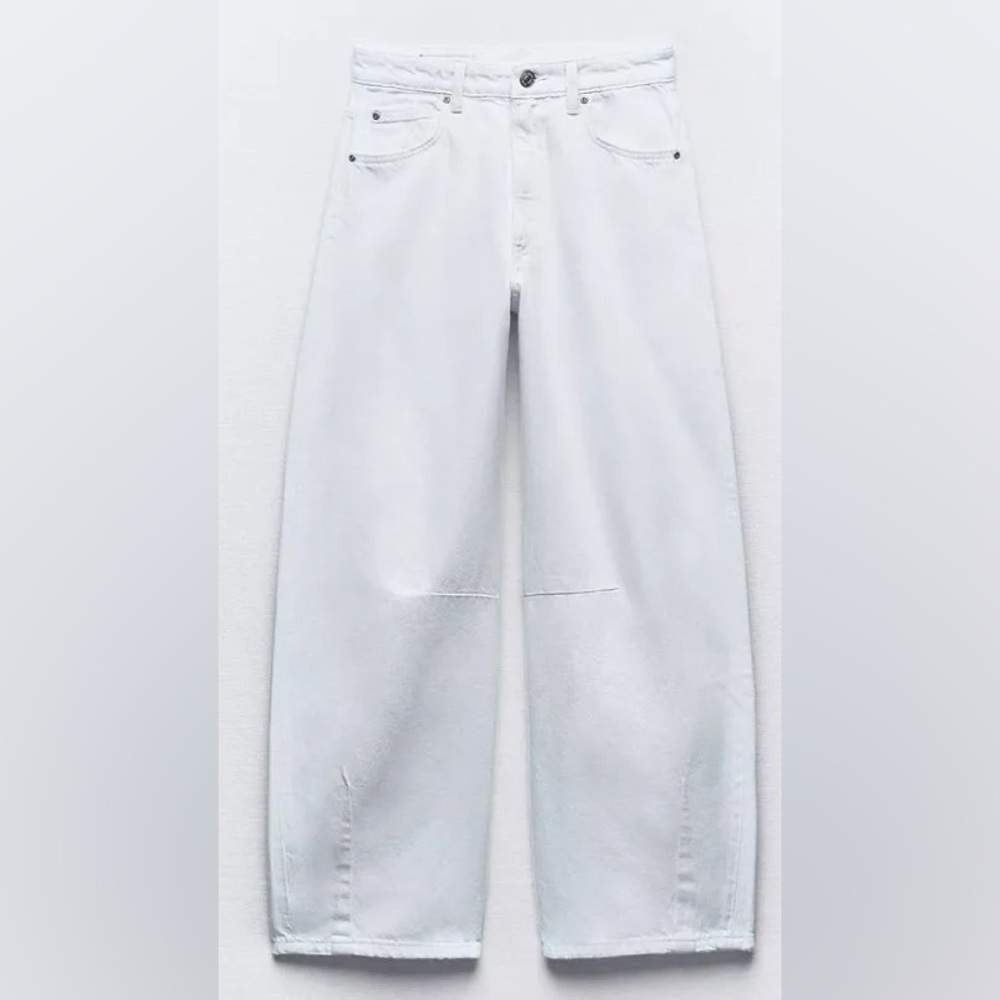 Zara TRF Mid Waist Baggy Balloon Jeans